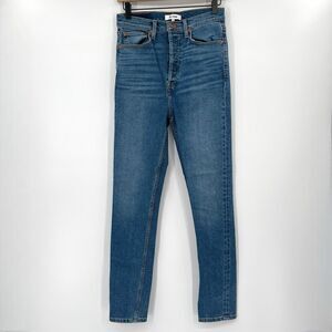 RE/DONE Womens Jeans Size 27 Blue 90s Ultra High Rise Button Fly Skinny Denim